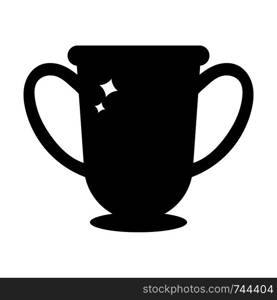 Vector winner trophy cup icon. Black silhouette of award isolated on white background. Clean and modern vector illustration for design, web.