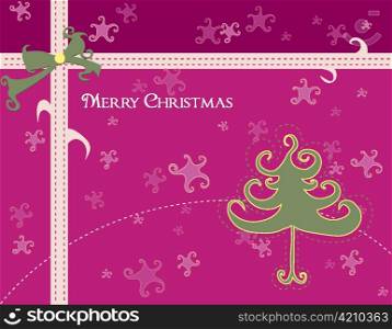 vector winter background with abstract tree