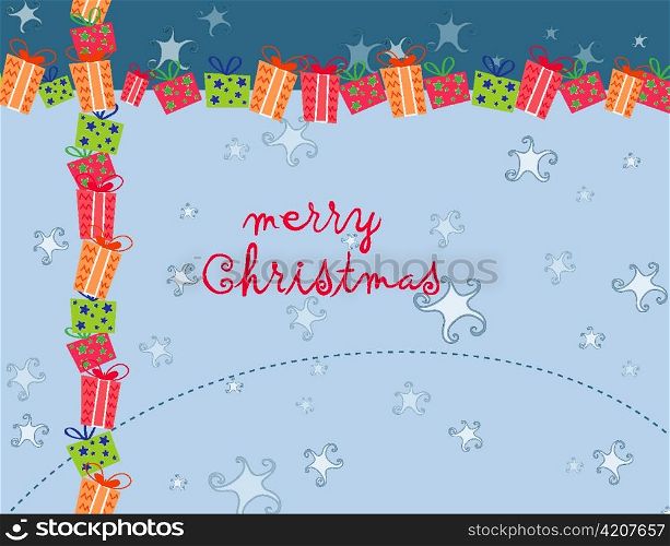 vector winter background with presents