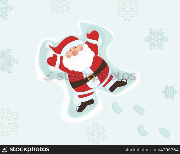 vector winter background with santa