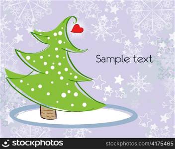 vector winter background with tree