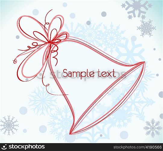 vector winter frame with bell