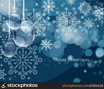 vector winter greeting card with snowflakes