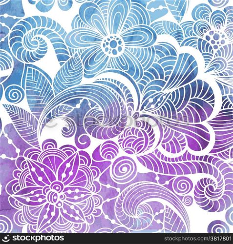 Vector Winter Lacy Pattern Vector Winter Lacy Pattern on Watercolor background, fully editable eps 10 file with clipping masks
