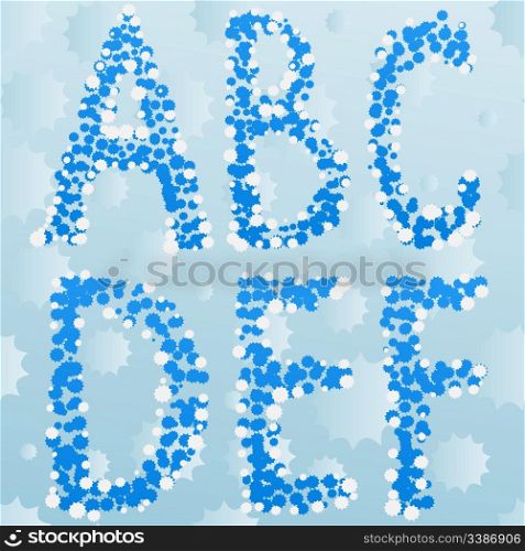 vector winter letters on seamless background