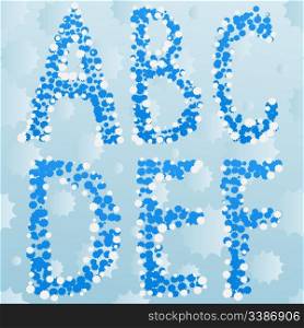 vector winter letters on seamless background