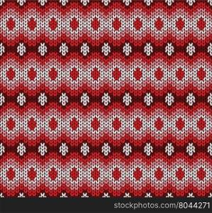 vector winter red knitted pattern