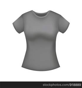 Vector. Women's t-shirt design template, gray color.