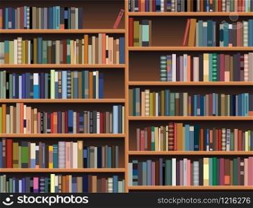vector wooden bookshelf
