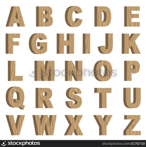 vector wooden font (only gradients)