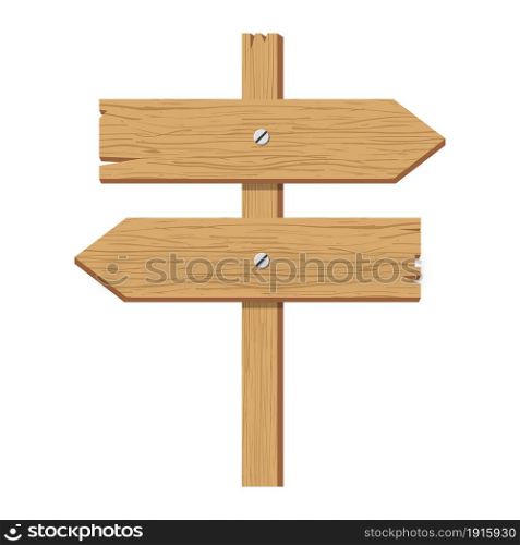 vector wooden sign isolated on white background. Vector illustration in flat style. vector wooden sign
