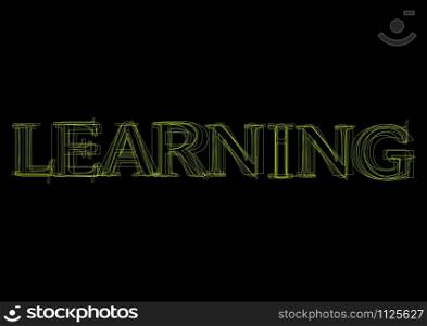 Vector word learning, green light on black background