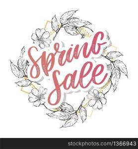 Vector word sale .Letters made of flowers and leaves on a white background. Spring sale Vector word sale .Letters made of flowers and leaves on a white background.