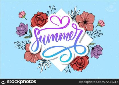 Vector word sale .Letters made of flowers and leaves on a white background.. Vector word sale .Letters made of flowers and leaves Summer sale Holiday Flyer Banner Poster Summer sales
