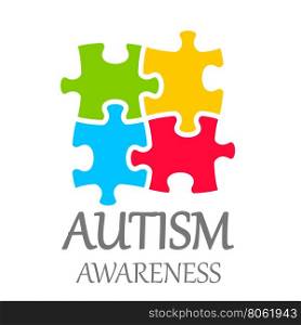 Vector world autism awareness day. Vector world autism awareness day poster on white background