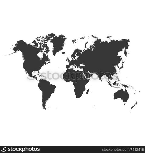 Vector world map isolated on white back