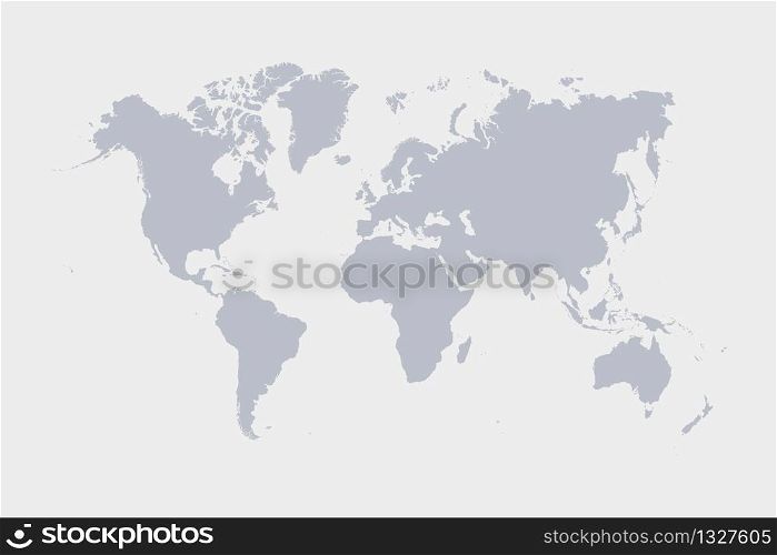 vector world map on gray background simple design