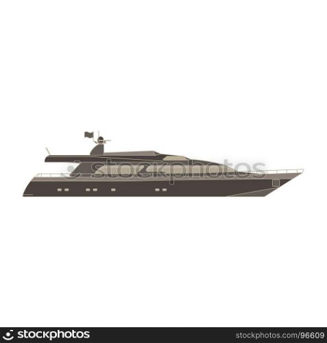 Vector yacht flat icon isolated. Boat side view cruise design ship style.