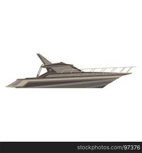 Vector yacht flat icon isolated. Boat side view cruise ship design style. Illustration luxury modern