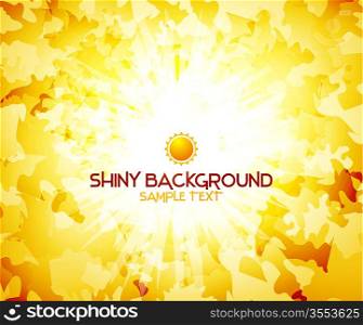 Vector yellow abstract light with sample text