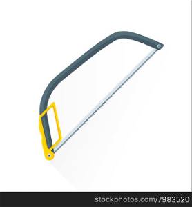 vector yellow gray color flat design house remodel construction hacksaw illustration isolated white background long shadow&#xA;