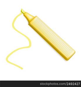 Vector Yellow Highlighter Pen isolated on white