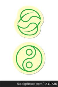 Vector Yin Yang Icons on White Background