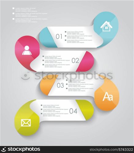 Vectoroptions / progress banners with colorful tags.