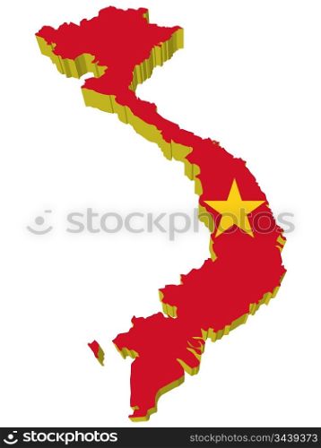 vectors 3D map of Vietnam