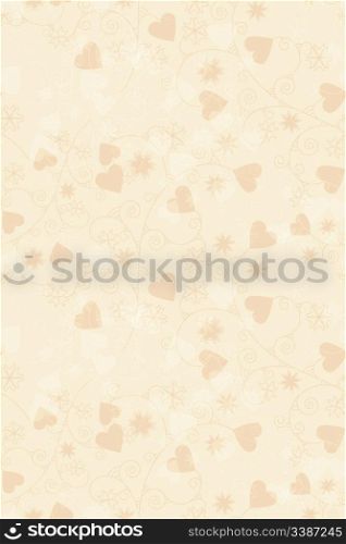 vectors seamless background with hearts and floral ornament. clipping mask, eps 10