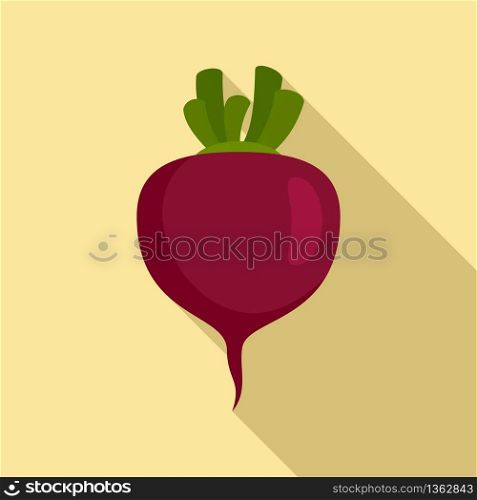 Vegan beet icon. Flat illustration of vegan beet vector icon for web design. Vegan beet icon, flat style