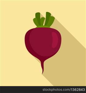 Vegan beet icon. Flat illustration of vegan beet vector icon for web design. Vegan beet icon, flat style