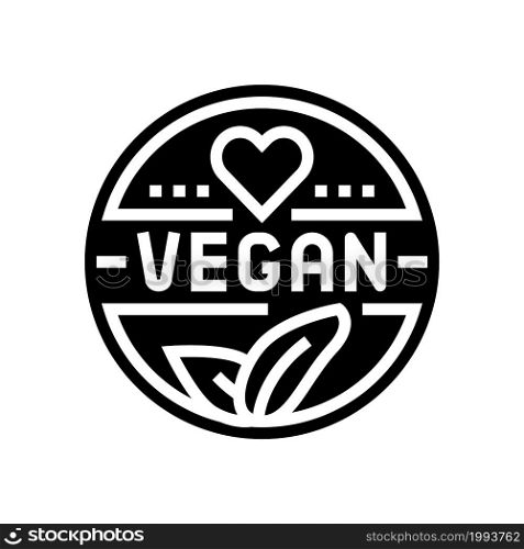 vegan cosmetic glyph icon vector. vegan cosmetic sign. isolated contour symbol black illustration. vegan cosmetic glyph icon vector illustration