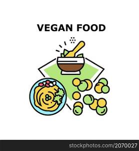 Vegan food healthy nutrition. Vegetarian diet. Organic eco vegetable. Eco fresh salad vector concept color illustration. Vegan food icon vector illustration