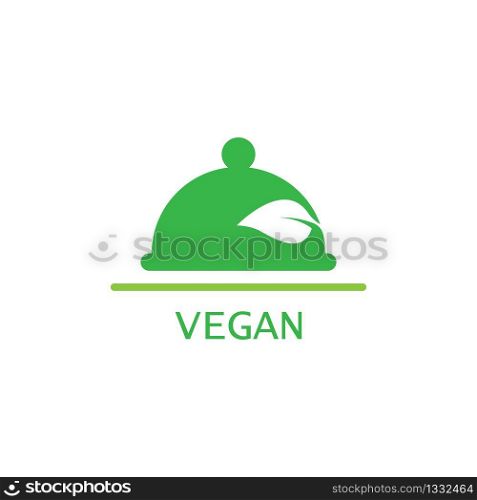 Vegan food logo template vector icon