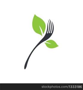 Vegan food logo template vector icon design