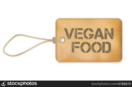 Vegan Food Old Paper Grunge Label Vector Illustration EPS10. Vegan Food Old Paper Grunge Label Vector Illustration