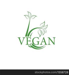 Vegan icon. Abstract leaf set isolated on white background