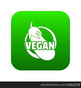 Vegan icon green vector isolated on white background. Vegan icon green vector