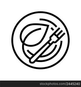 vegan leaf line icon vector. vegan leaf sign. isolated contour symbol black illustration. vegan leaf line icon vector illustration