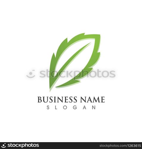 vegan leaf vector logo and symbol