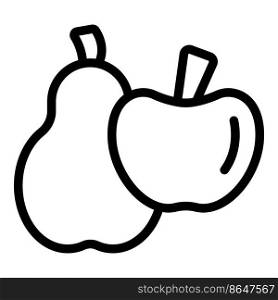 Vegan pear apple icon outline vector. Eco free. Food diet. Vegan pear apple icon outline vector. Eco free