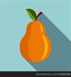 Vegan pear icon. Flat illustration of vegan pear vector icon for web design. Vegan pear icon, flat style