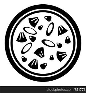 Vegan pizza icon. Simple illustration of vegan pizza vector icon for web design isolated on white background. Vegan pizza icon, simple style