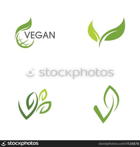Vegan vector icon illustration design template