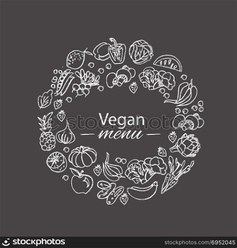 vegan vegetarian theme vector art. vegan vegetarian theme vector art illustration