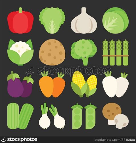 Vegetable icon set, vector