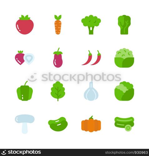 Vegetable icon set.Vector illustration