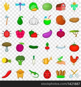 Vegetable icons set. Cartoon style of 36 vegetable vector icons for web for any design. Vegetable icons set, cartoon style