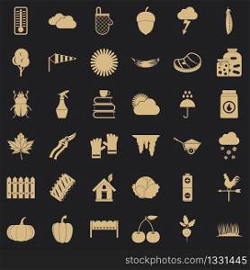Vegetable icons set. Simple style of 36 vegetable vector icons for web for any design. Vegetable icons set, simple style